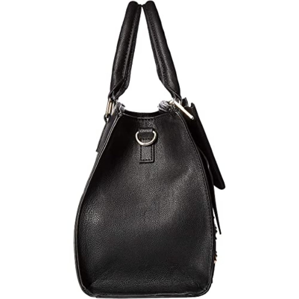 Betsey Johnson Studded Bow Satchel Bag Black Bow Studs + Keychain BB18265 NEW - Picture 4 of 14